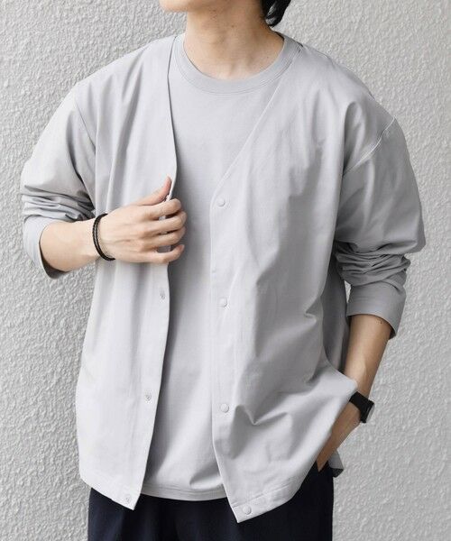 SHIPS / シップス Tシャツ | 【WEB限定】SHIPS any:〈吸水速乾/UVカット〉3点セットアップ  Tシャツ＆カーディガン＆パンツ◆（グレー）