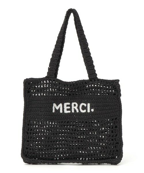 SHIPS / シップス トートバッグ | The Bagmati: クロシェ トート バッグ（ブラック）