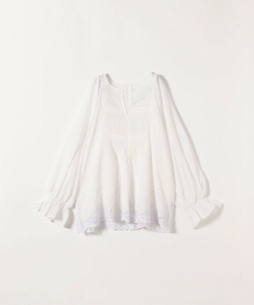 SHIPS / シップス シャツ・ブラウス | 《予約》SHIPS any:〈手洗い可能〉コットン レース ヘム キーネック ギャザー ブラウス | 詳細7
