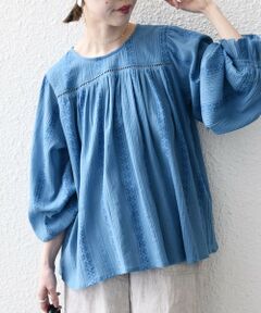 SHIPS / シップス シャツ・ブラウス | 《予約》SHIPS any:〈洗濯機可能〉コットン ミックス ハシゴ レース ギャザー ブラウス