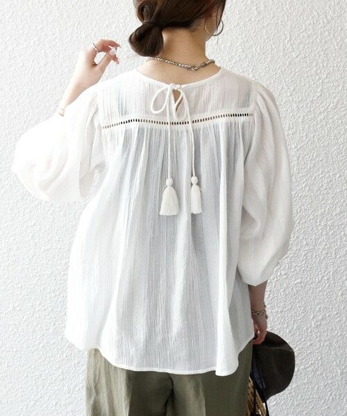 SHIPS / シップス シャツ・ブラウス | 《予約》SHIPS any:〈洗濯機可能〉コットン ミックス ハシゴ レース ギャザー ブラウス | 詳細5