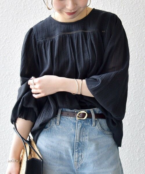 SHIPS / シップス シャツ・ブラウス | 《予約》SHIPS any:〈洗濯機可能〉コットン ミックス ハシゴ レース ギャザー ブラウス | 詳細11