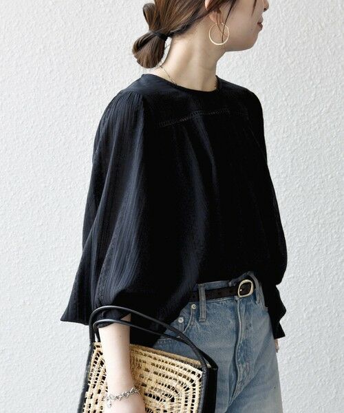 SHIPS / シップス シャツ・ブラウス | 《予約》SHIPS any:〈洗濯機可能〉コットン ミックス ハシゴ レース ギャザー ブラウス | 詳細12