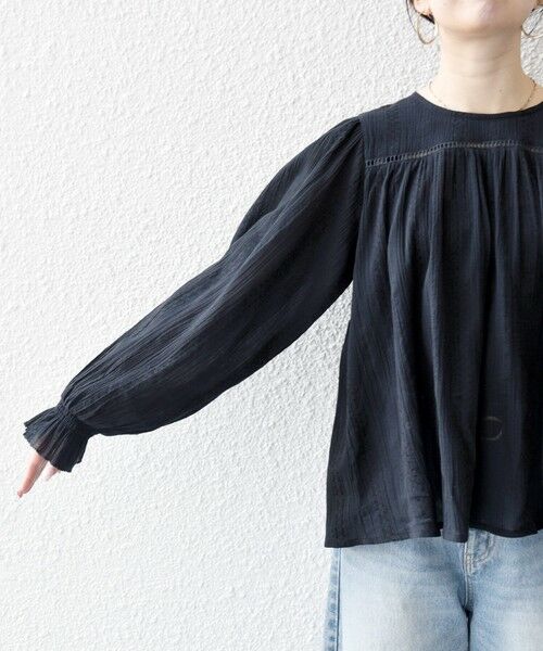 SHIPS / シップス シャツ・ブラウス | 《予約》SHIPS any:〈洗濯機可能〉コットン ミックス ハシゴ レース ギャザー ブラウス | 詳細18