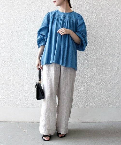 SHIPS / シップス シャツ・ブラウス | 《予約》SHIPS any:〈洗濯機可能〉コットン ミックス ハシゴ レース ギャザー ブラウス | 詳細19