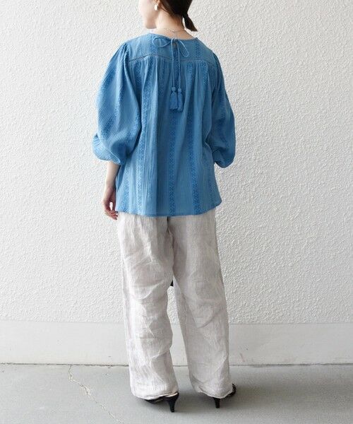 SHIPS / シップス シャツ・ブラウス | 《予約》SHIPS any:〈洗濯機可能〉コットン ミックス ハシゴ レース ギャザー ブラウス | 詳細20