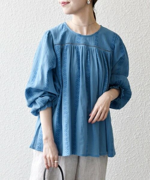 SHIPS / シップス シャツ・ブラウス | 《予約》SHIPS any:〈洗濯機可能〉コットン ミックス ハシゴ レース ギャザー ブラウス | 詳細21