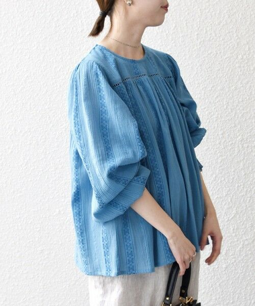 SHIPS / シップス シャツ・ブラウス | 《予約》SHIPS any:〈洗濯機可能〉コットン ミックス ハシゴ レース ギャザー ブラウス | 詳細22
