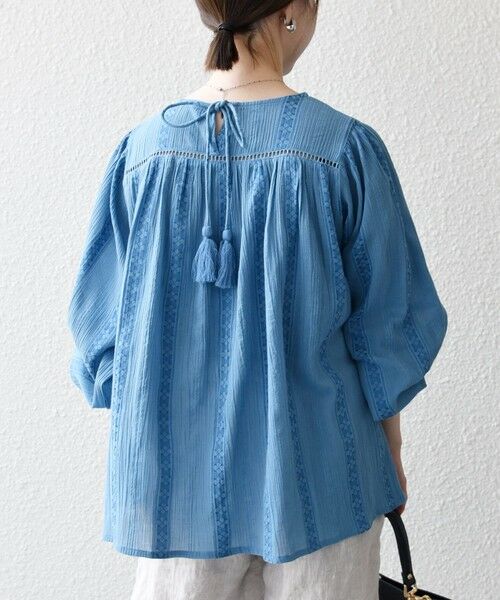 SHIPS / シップス シャツ・ブラウス | 《予約》SHIPS any:〈洗濯機可能〉コットン ミックス ハシゴ レース ギャザー ブラウス | 詳細23