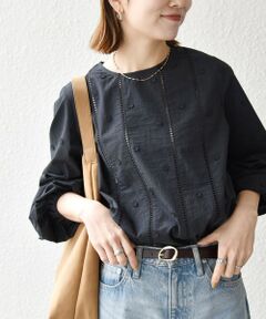 SHIPS / シップス シャツ・ブラウス | 《予約》【WEB限定】SHIPS any:〈洗濯機可能〉フラワー モチーフ ハシゴレース クルーネック ブラウス 2