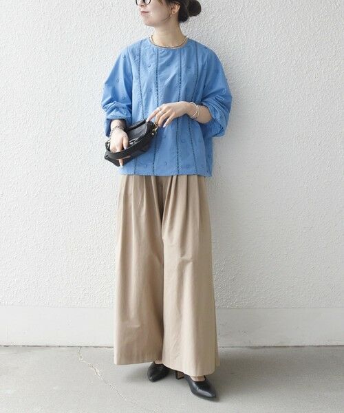 SHIPS / シップス シャツ・ブラウス | 《予約》【WEB限定】SHIPS any:〈洗濯機可能〉フラワー モチーフ ハシゴレース クルーネック ブラウス 2 | 詳細10