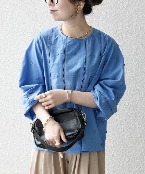 SHIPS / シップス シャツ・ブラウス | 《予約》【WEB限定】SHIPS any:〈洗濯機可能〉フラワー モチーフ ハシゴレース クルーネック ブラウス 2 | 詳細12