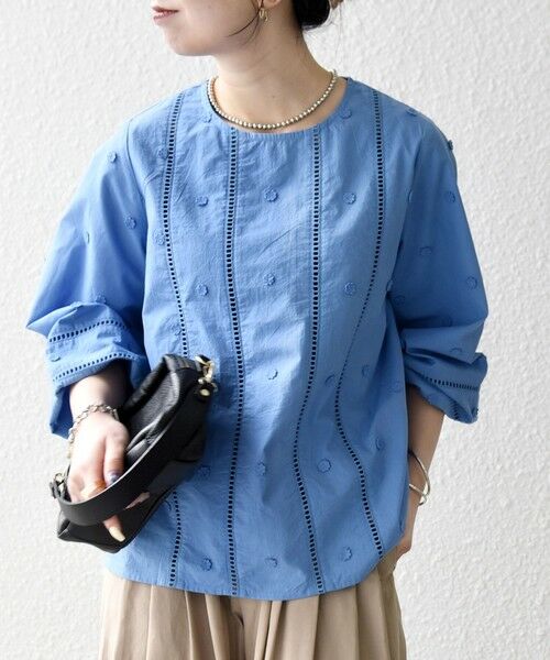 SHIPS / シップス シャツ・ブラウス | 《予約》【WEB限定】SHIPS any:〈洗濯機可能〉フラワー モチーフ ハシゴレース クルーネック ブラウス 2 | 詳細13