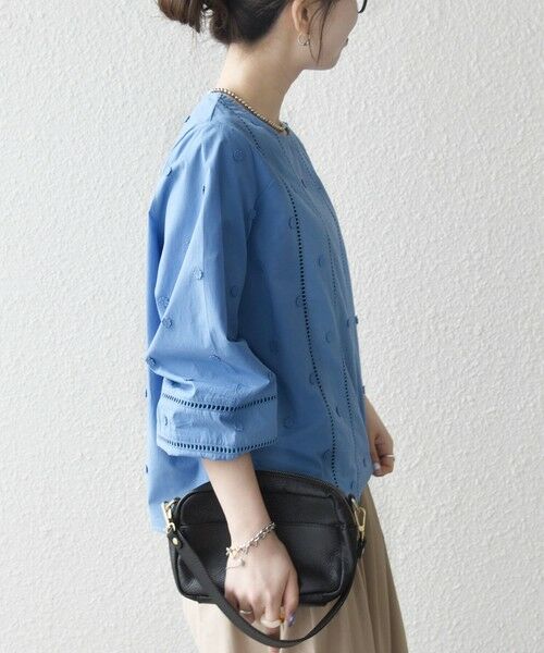 SHIPS / シップス シャツ・ブラウス | 《予約》【WEB限定】SHIPS any:〈洗濯機可能〉フラワー モチーフ ハシゴレース クルーネック ブラウス 2 | 詳細15