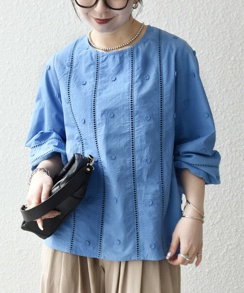 SHIPS / シップス シャツ・ブラウス | 《予約》【WEB限定】SHIPS any:〈洗濯機可能〉フラワー モチーフ ハシゴレース クルーネック ブラウス 2 | 詳細16