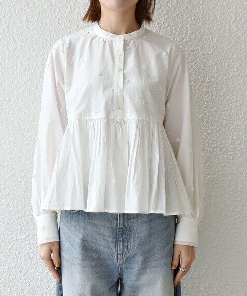 SHIPS / シップス シャツ・ブラウス | 《予約》【WEB限定】SHIPS any:〈洗濯機可能〉フラワー モチーフ ペプラム ギャザー シャツ ブラウス | 詳細10