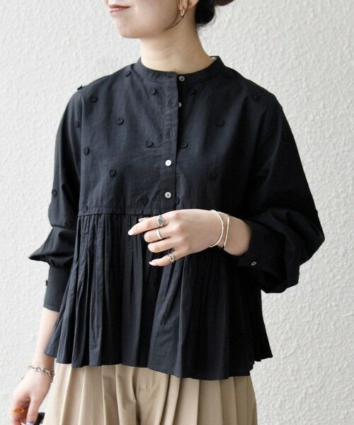 SHIPS / シップス シャツ・ブラウス | 《予約》【WEB限定】SHIPS any:〈洗濯機可能〉フラワー モチーフ ペプラム ギャザー シャツ ブラウス | 詳細16