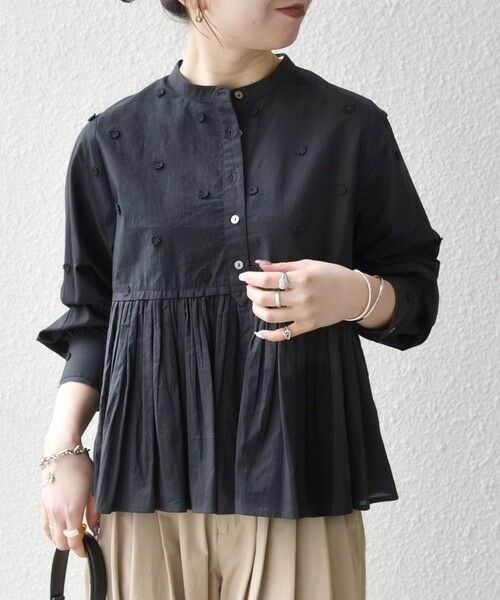 SHIPS / シップス シャツ・ブラウス | 《予約》【WEB限定】SHIPS any:〈洗濯機可能〉フラワー モチーフ ペプラム ギャザー シャツ ブラウス | 詳細17