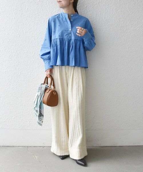 SHIPS / シップス シャツ・ブラウス | 《予約》【WEB限定】SHIPS any:〈洗濯機可能〉フラワー モチーフ ペプラム ギャザー シャツ ブラウス | 詳細23