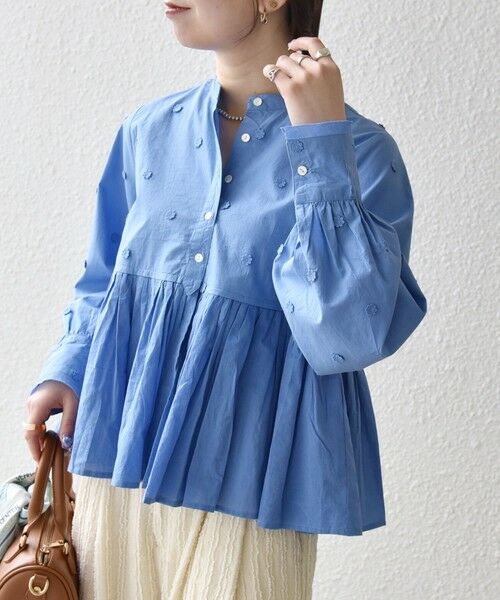 SHIPS / シップス シャツ・ブラウス | 《予約》【WEB限定】SHIPS any:〈洗濯機可能〉フラワー モチーフ ペプラム ギャザー シャツ ブラウス | 詳細26