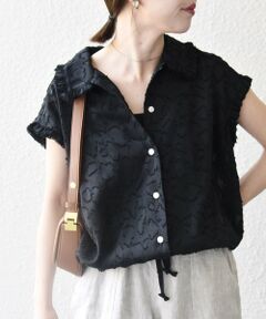 SHIPS / シップス シャツ・ブラウス | 《予約》SHIPS any:〈洗濯機可能〉カット ジャカード ドロスト フレンチ スリーブ シャツ ブラウス