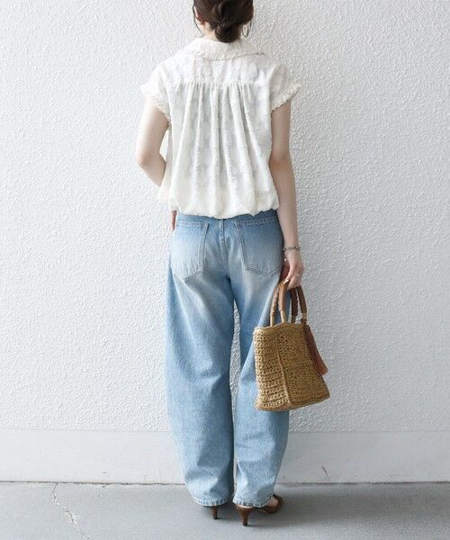 SHIPS / シップス シャツ・ブラウス | SHIPS any:〈洗濯機可能〉カット ジャカード ドロスト フレンチ スリーブ シャツ ブラウス | 詳細2