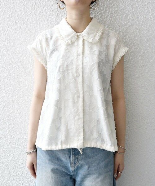 SHIPS / シップス シャツ・ブラウス | SHIPS any:〈洗濯機可能〉カット ジャカード ドロスト フレンチ スリーブ シャツ ブラウス | 詳細11