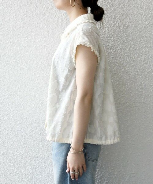 SHIPS / シップス シャツ・ブラウス | SHIPS any:〈洗濯機可能〉カット ジャカード ドロスト フレンチ スリーブ シャツ ブラウス | 詳細12