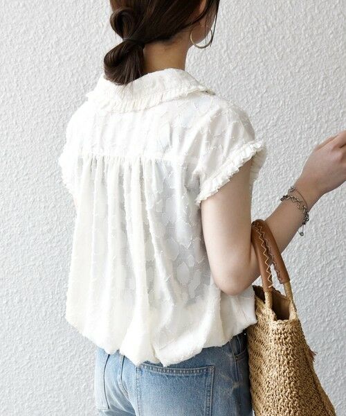 SHIPS / シップス シャツ・ブラウス | SHIPS any:〈洗濯機可能〉カット ジャカード ドロスト フレンチ スリーブ シャツ ブラウス | 詳細5