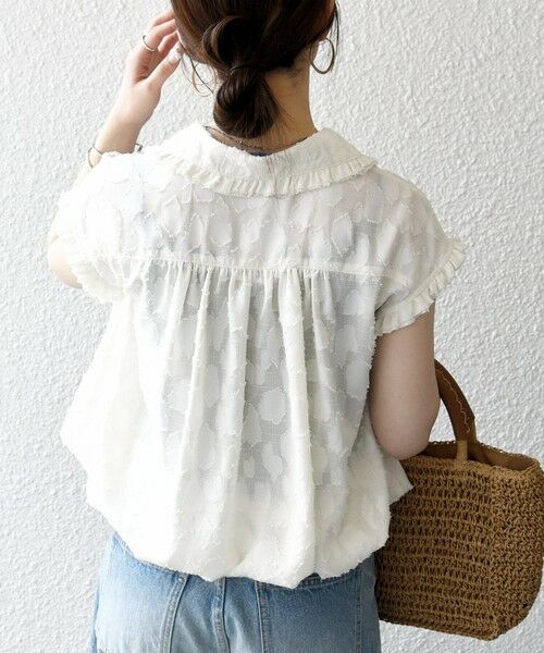 SHIPS / シップス シャツ・ブラウス | SHIPS any:〈洗濯機可能〉カット ジャカード ドロスト フレンチ スリーブ シャツ ブラウス | 詳細6