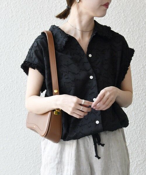 SHIPS / シップス シャツ・ブラウス | SHIPS any:〈洗濯機可能〉カット ジャカード ドロスト フレンチ スリーブ シャツ ブラウス | 詳細20