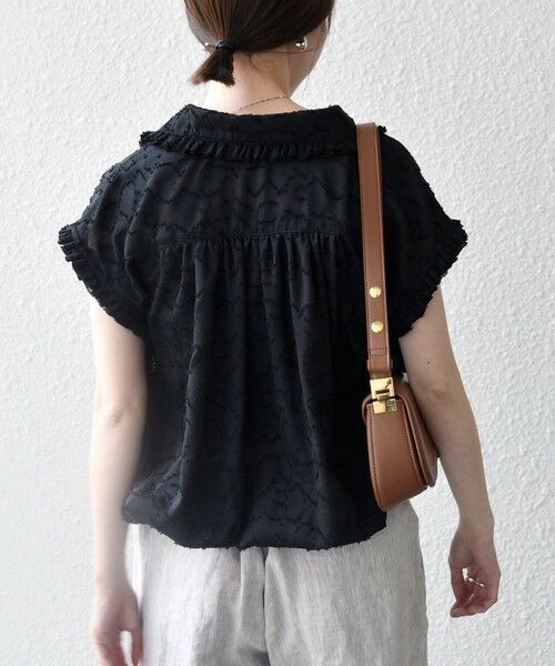 SHIPS / シップス シャツ・ブラウス | SHIPS any:〈洗濯機可能〉カット ジャカード ドロスト フレンチ スリーブ シャツ ブラウス | 詳細21