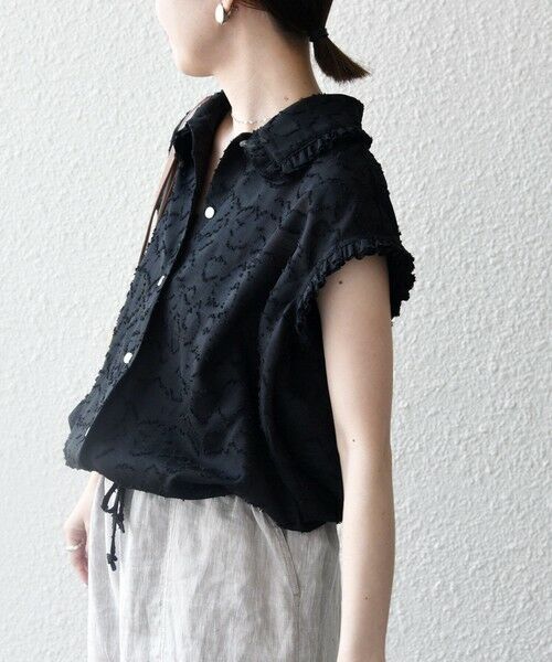 SHIPS / シップス シャツ・ブラウス | SHIPS any:〈洗濯機可能〉カット ジャカード ドロスト フレンチ スリーブ シャツ ブラウス | 詳細22