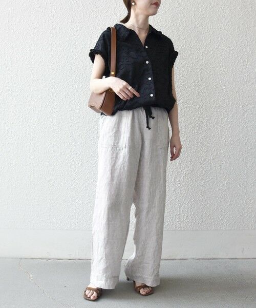 SHIPS / シップス シャツ・ブラウス | SHIPS any:〈洗濯機可能〉カット ジャカード ドロスト フレンチ スリーブ シャツ ブラウス | 詳細15