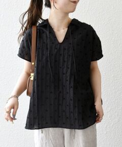 SHIPS / シップス シャツ・ブラウス | 《予約》SHIPS any:〈洗濯機可能〉ドット ジャカード タッセル スキッパー ブラウス