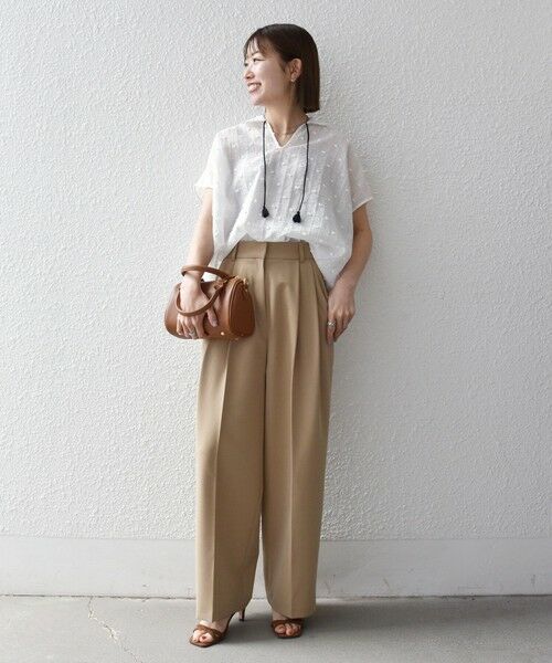 SHIPS / シップス シャツ・ブラウス | 《予約》SHIPS any:〈洗濯機可能〉ドット ジャカード タッセル スキッパー ブラウス | 詳細1