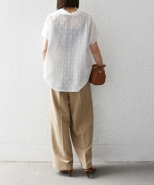 SHIPS / シップス シャツ・ブラウス | 《予約》SHIPS any:〈洗濯機可能〉ドット ジャカード タッセル スキッパー ブラウス | 詳細2