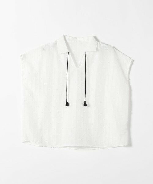 SHIPS / シップス シャツ・ブラウス | 《予約》SHIPS any:〈洗濯機可能〉ドット ジャカード タッセル スキッパー ブラウス | 詳細10