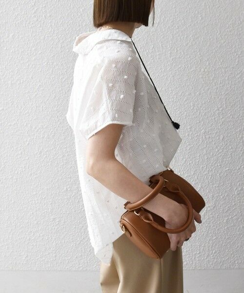 SHIPS / シップス シャツ・ブラウス | 《予約》SHIPS any:〈洗濯機可能〉ドット ジャカード タッセル スキッパー ブラウス | 詳細5