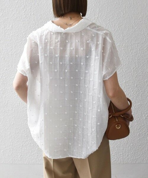 SHIPS / シップス シャツ・ブラウス | 《予約》SHIPS any:〈洗濯機可能〉ドット ジャカード タッセル スキッパー ブラウス | 詳細6