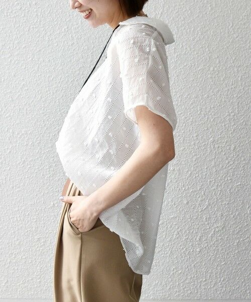 SHIPS / シップス シャツ・ブラウス | 《予約》SHIPS any:〈洗濯機可能〉ドット ジャカード タッセル スキッパー ブラウス | 詳細7