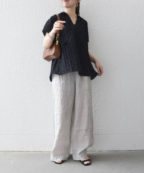 SHIPS / シップス シャツ・ブラウス | 《予約》SHIPS any:〈洗濯機可能〉ドット ジャカード タッセル スキッパー ブラウス | 詳細12