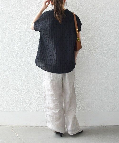 SHIPS / シップス シャツ・ブラウス | 《予約》SHIPS any:〈洗濯機可能〉ドット ジャカード タッセル スキッパー ブラウス | 詳細13