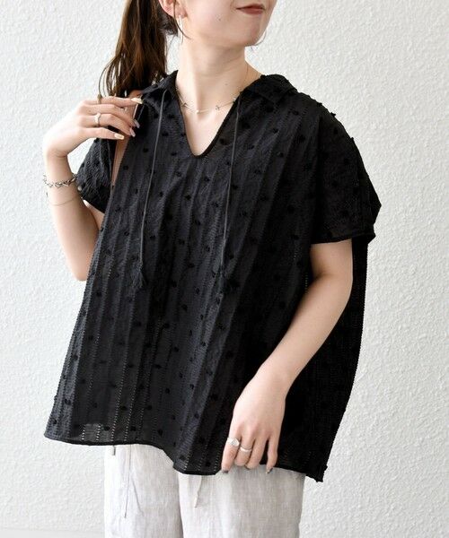 SHIPS / シップス シャツ・ブラウス | 《予約》SHIPS any:〈洗濯機可能〉ドット ジャカード タッセル スキッパー ブラウス | 詳細18