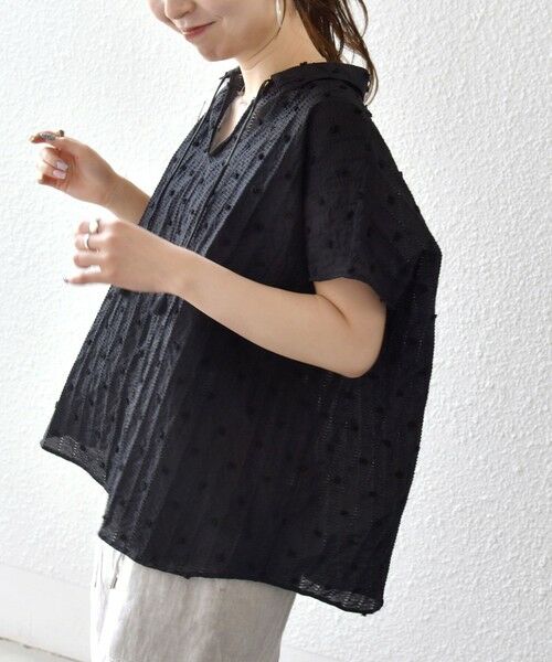 SHIPS / シップス シャツ・ブラウス | 《予約》SHIPS any:〈洗濯機可能〉ドット ジャカード タッセル スキッパー ブラウス | 詳細19