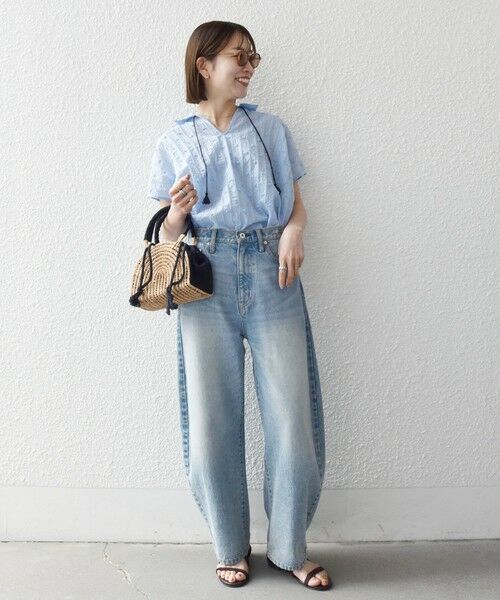 SHIPS / シップス シャツ・ブラウス | 《予約》SHIPS any:〈洗濯機可能〉ドット ジャカード タッセル スキッパー ブラウス | 詳細22