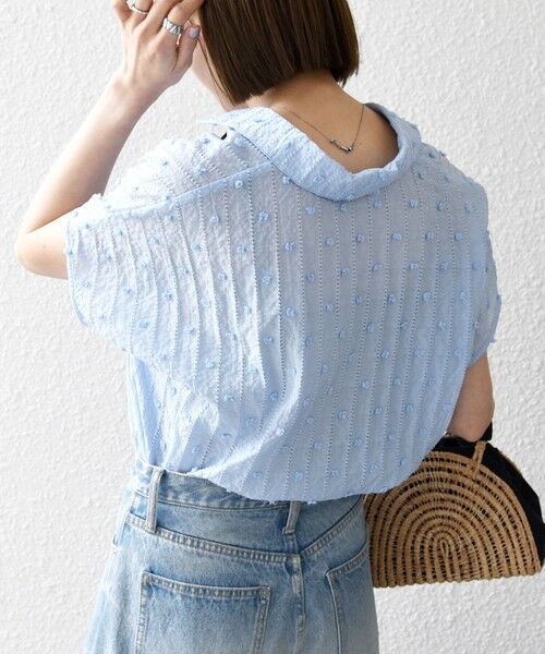 SHIPS / シップス シャツ・ブラウス | 《予約》SHIPS any:〈洗濯機可能〉ドット ジャカード タッセル スキッパー ブラウス | 詳細25