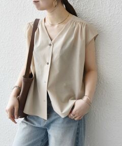 SHIPS / シップス シャツ・ブラウス | 《予約》SHIPS any:〈洗濯機可能〉Vネック フレンチ ギャザー ブラウス