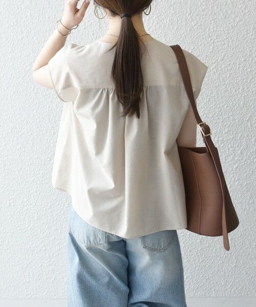 SHIPS / シップス シャツ・ブラウス | 《予約》SHIPS any:〈洗濯機可能〉Vネック フレンチ ギャザー ブラウス | 詳細5