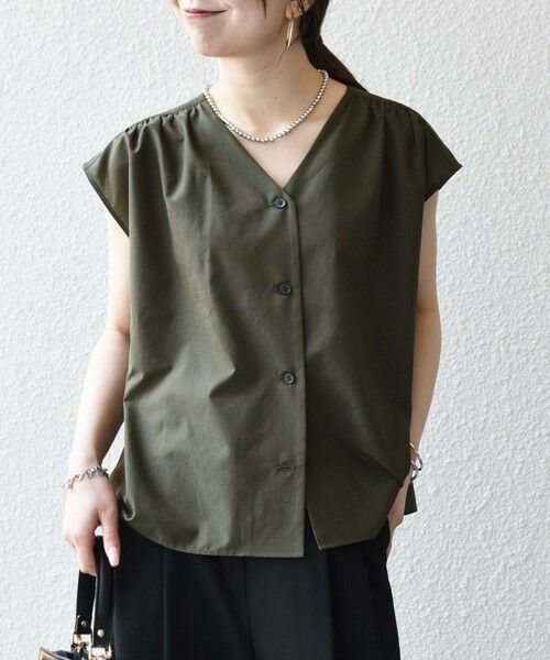 SHIPS / シップス シャツ・ブラウス | 《予約》SHIPS any:〈洗濯機可能〉Vネック フレンチ ギャザー ブラウス | 詳細12